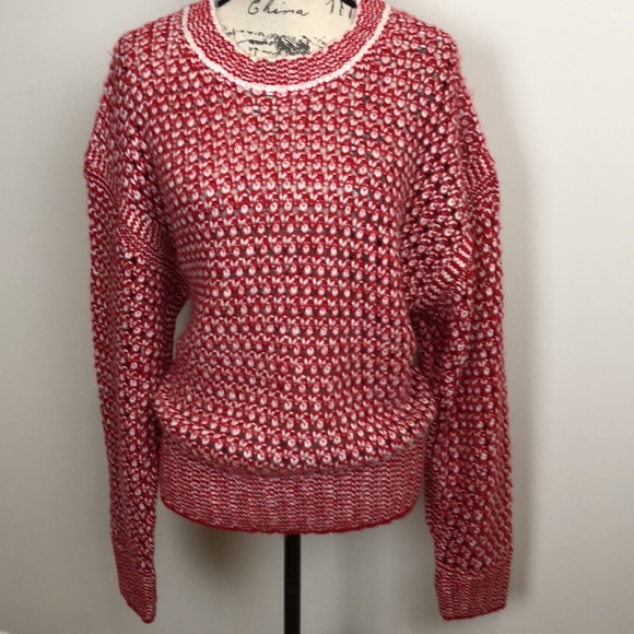 Chloe Sweaters - Chloe’ Red and White Pullover Sweater Size Medium